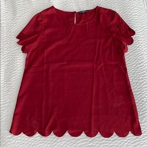 Shein Scallop Edged Blouse Size Large